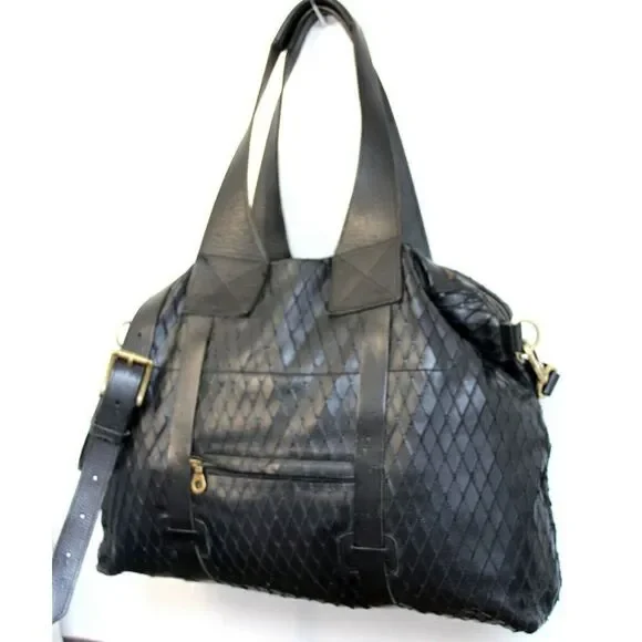 XL AMAZING JAS MB IBW LTD LONDON BLACK GENUINE LEATHER TOTE SHOULDER BAG HANDBAG